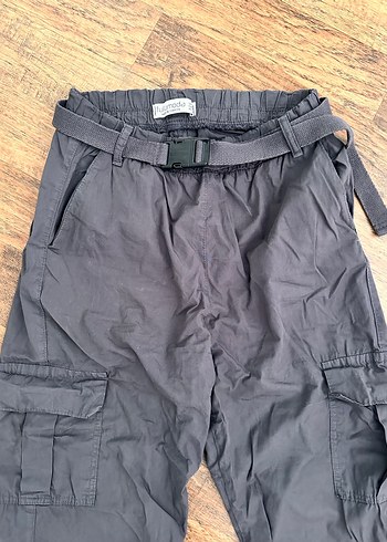 Gri Beli Kemerli Kadın Kumaş Pantolon - Görsel 2