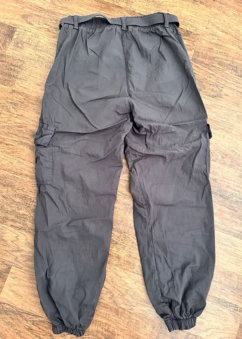 Gri Beli Kemerli Kadın Kumaş Pantolon - Görsel 4