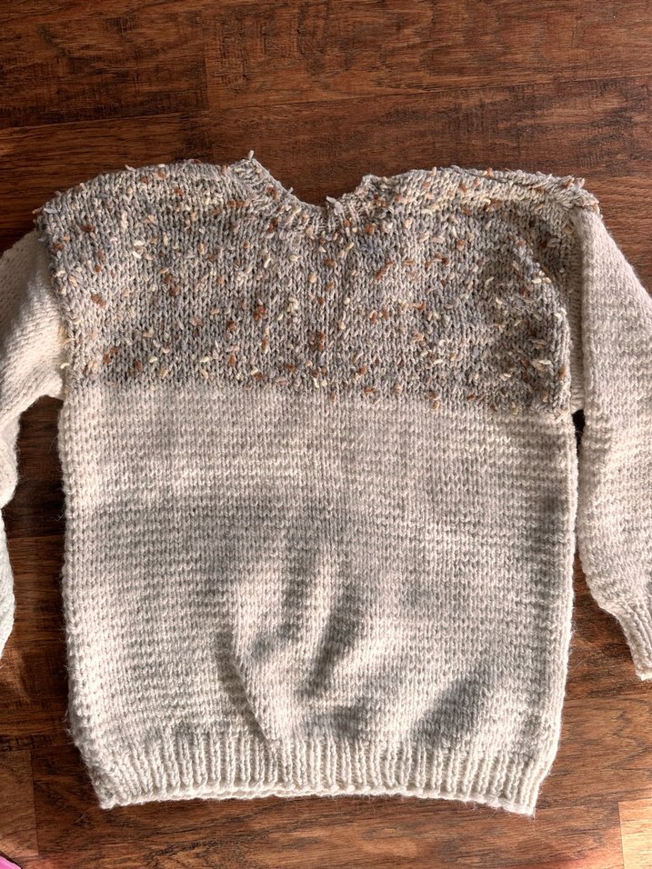 Bohem Tarzı Bej Gri Örgü Kadın Kazak - Görsel 5