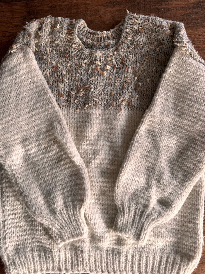 Bohem Tarzı Bej Gri Örgü Kadın Kazak - Görsel 4