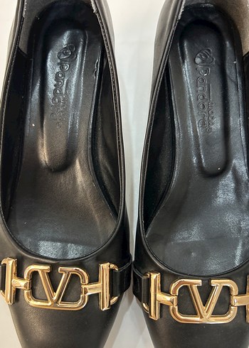 38 Beden altın Renk Klasik Siyah Stiletto Tokalı Kadın Ayakkabı
