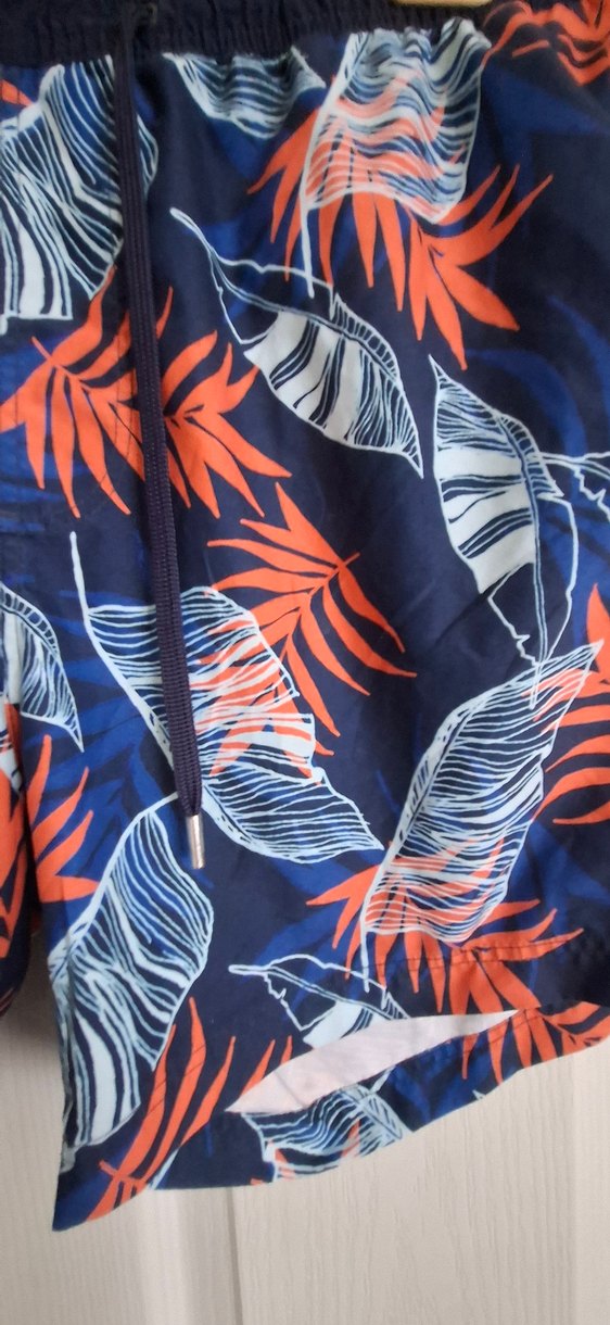 Erkek Lacivert Yaprak Desenli Şort Mayo - Görsel 2