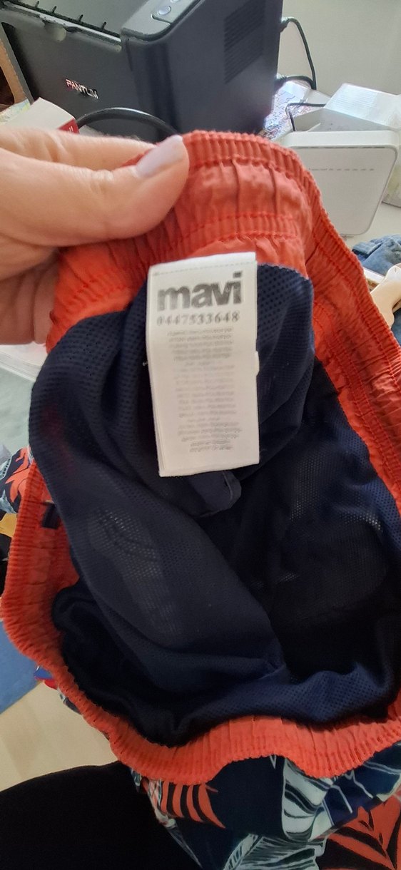 Erkek Lacivert Yaprak Desenli Şort Mayo - Görsel 5