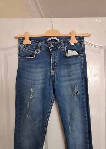 30 Beden Kadın Mavi Denim Normal Kesim Jean