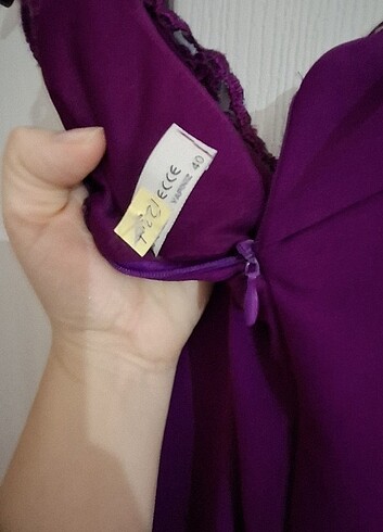 l Beden mor Renk Yeni etiketli abiye
