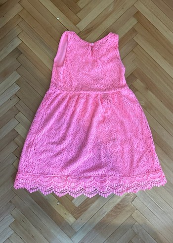 H&M Kız Çocuk Pembe Dantelli Kolsuz Elbise