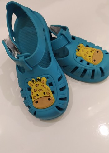 Erkek Çocuk Mavi Baskılı Tokalı Sandalet