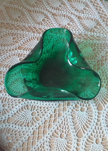 Murano zümrüt yeşili cam küllük - Görsel 4