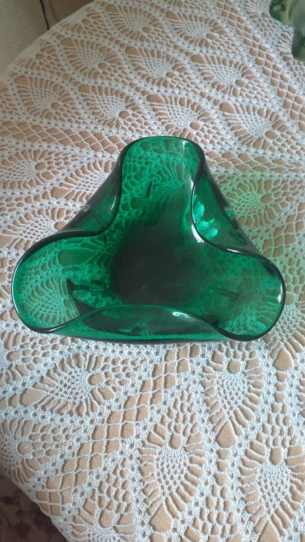 Murano zümrüt yeşili cam küllük - Görsel 4