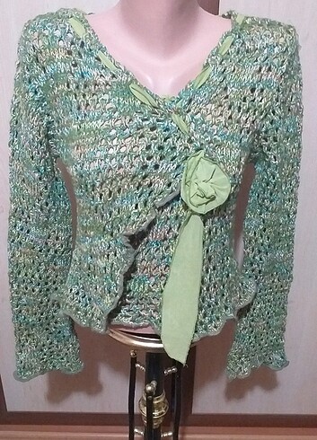 Yeşil tonlu şık triko - Görsel 3