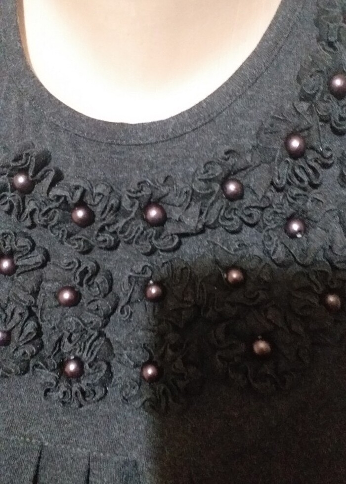 Kahverengi kalın penye bluz - Görsel 2