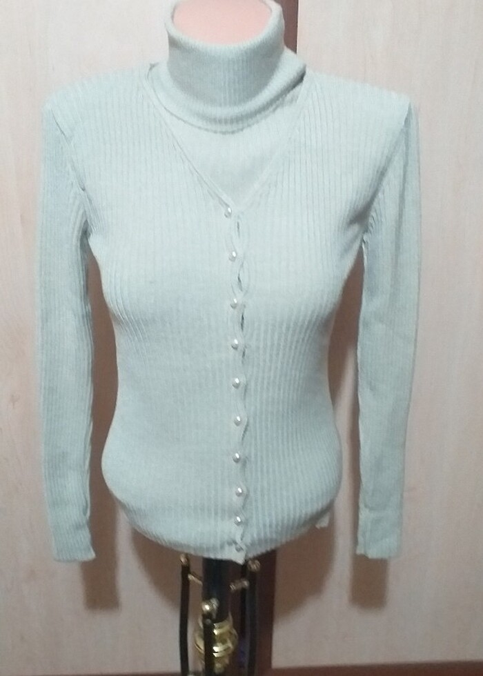 Bej renk ince triko ikili takım  - Görsel 3