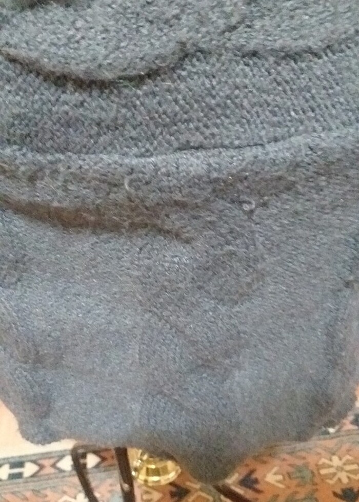 Gri yünlü triko çok şık tunik - Görsel 2