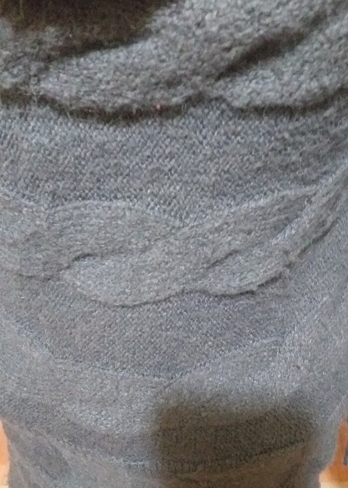 Gri yünlü triko çok şık tunik - Görsel 3