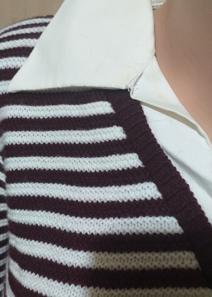 Ince çizgili şık triko  - Görsel 2