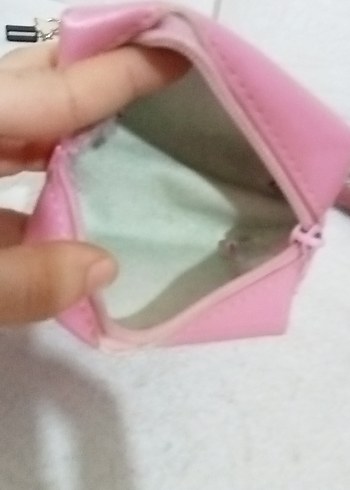 Beden pembe Renk Kadın Deri Fermuarlı Cüzdan - Pembe Pastel
