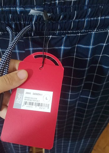 Mavi Ekose Kumaş eşofman altı - Görsel 3