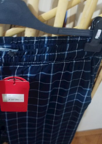 Mavi Ekose Kumaş eşofman altı - Görsel 5