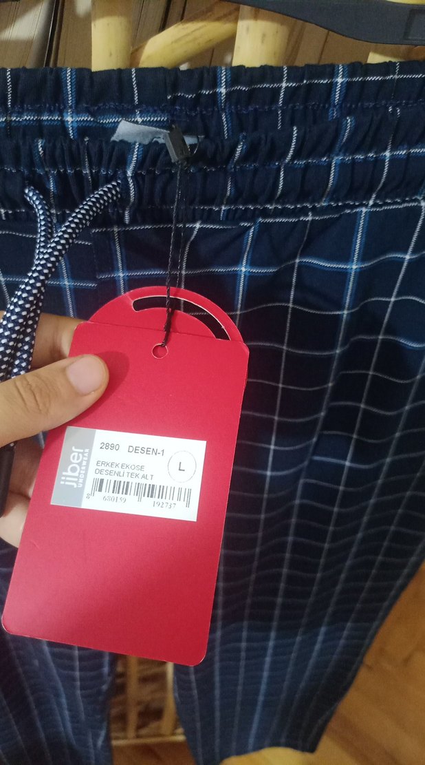 Mavi Ekose Kumaş eşofman altı - Görsel 3