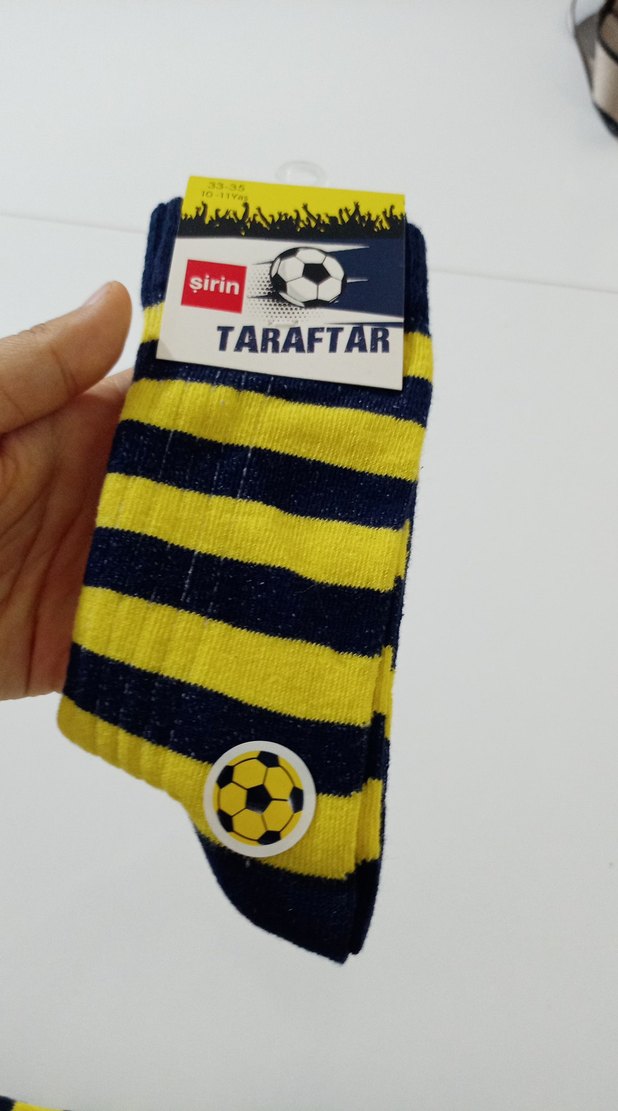 Sarı Lacivert Çizgili Erkek Çorapları - Görsel 4