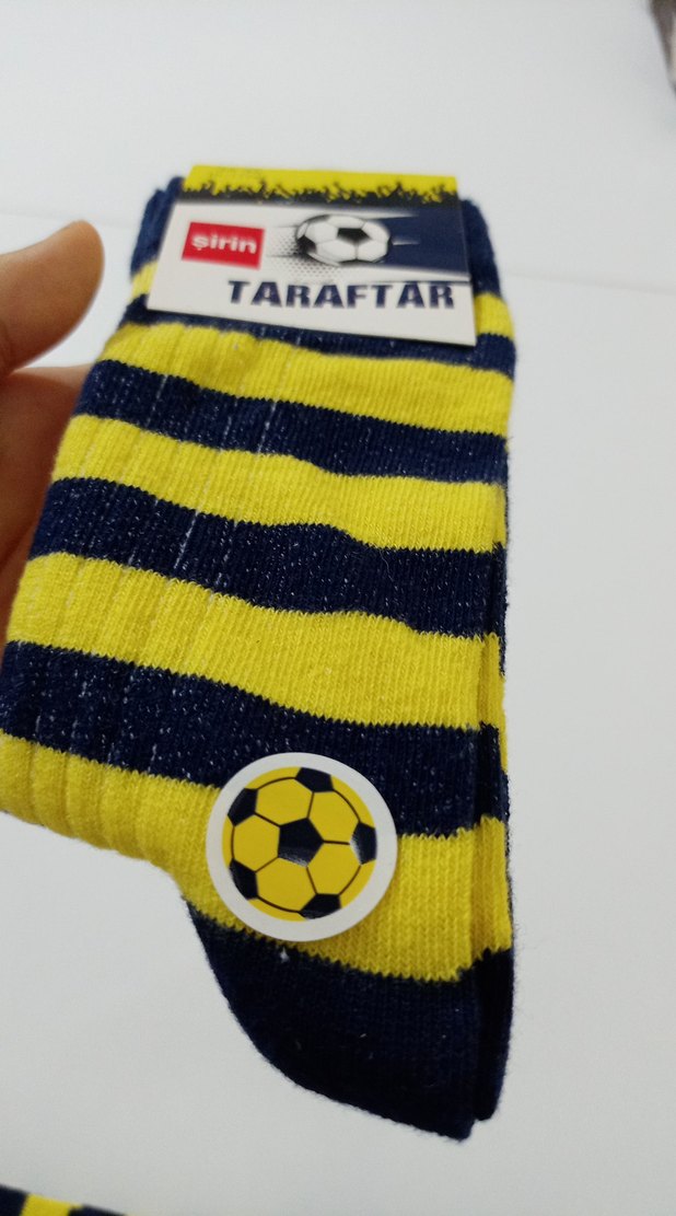 Sarı Lacivert Çizgili Erkek Çorapları - Görsel 5