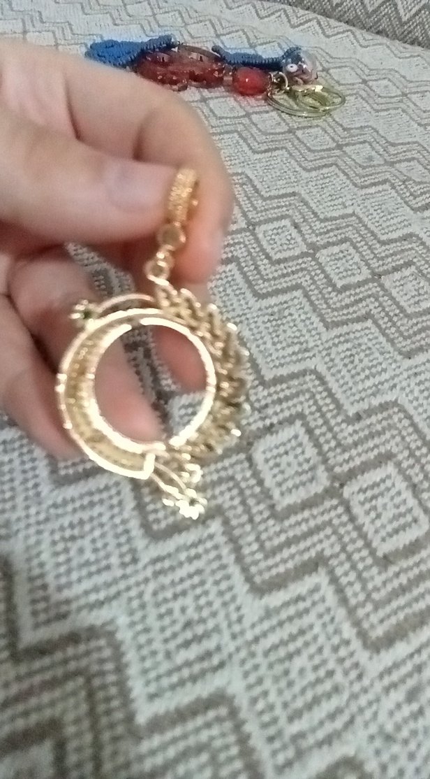 Yılan Desenli Zincir Detaylı Altın Renkli Kolye Ucu - Görsel 2