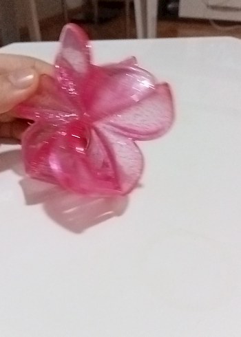 Pembe Şeffaf Çiçek Figürlü Saç Tokası - Görsel 3