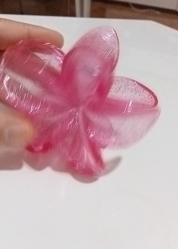 Pembe Şeffaf Çiçek Figürlü Saç Tokası - Görsel 5