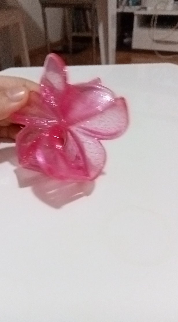 Pembe Şeffaf Çiçek Figürlü Saç Tokası - Görsel 3