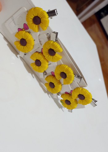 Sarı Çiçekli Çocuk Toka Seti - Görsel 6