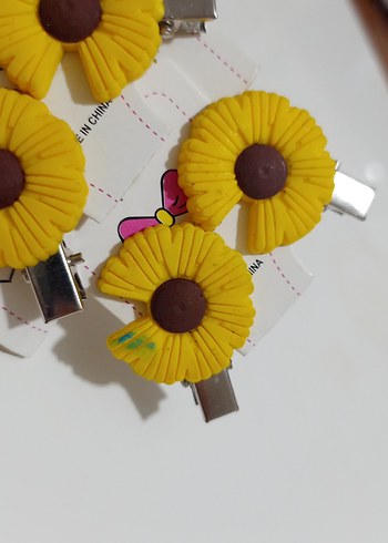 Sarı Çiçekli Çocuk Toka Seti - Görsel 3