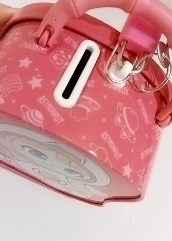 Renkli Pembe Astronot kumbara - Görsel 15