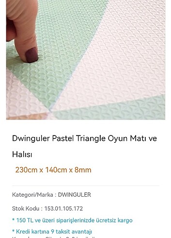 Dwinguler pastel triangle oyun matı ve Halısı 