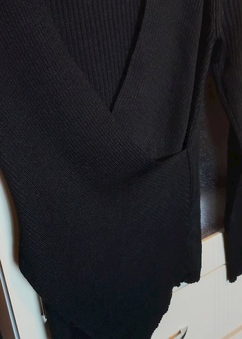 Siyah V Yaka Triko Kadın Kazak - Görsel 7