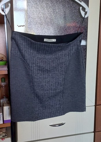 Gri Örgü Midi Mini Etek