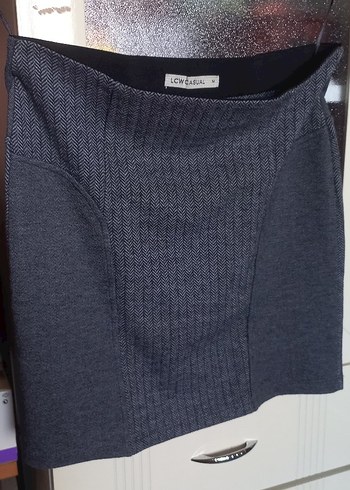 LC Waikiki Gri Örgü Midi Mini Etek