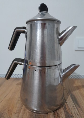 Gri Çelik Çaydanlık Takımı