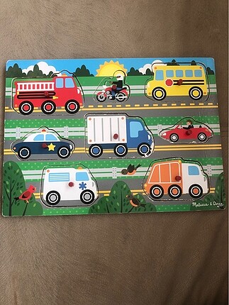 Melisa&doug ahşap puzzle araçlar