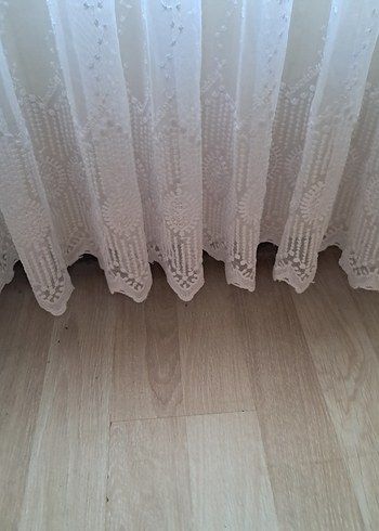İşlemeli Beyaz  Tül Perde - Görsel 3