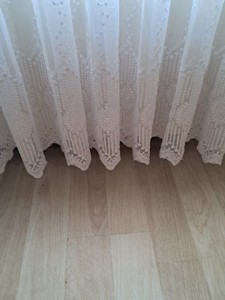 İşlemeli Beyaz  Tül Perde - Görsel 3