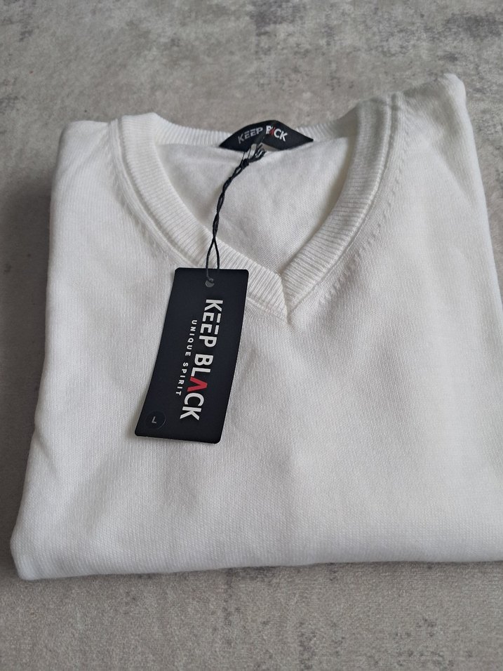 Keep Black Beyaz Kadın Pamuklu Kazak - Görsel 2