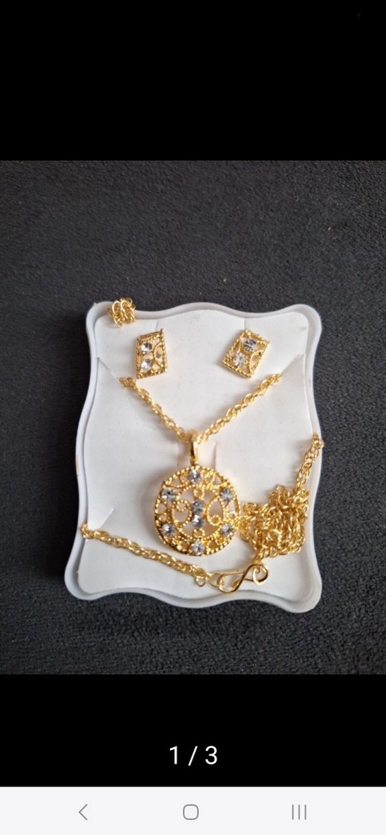 İşlemeli Zincir Detaylı Altın Takı Seti - Görsel 2