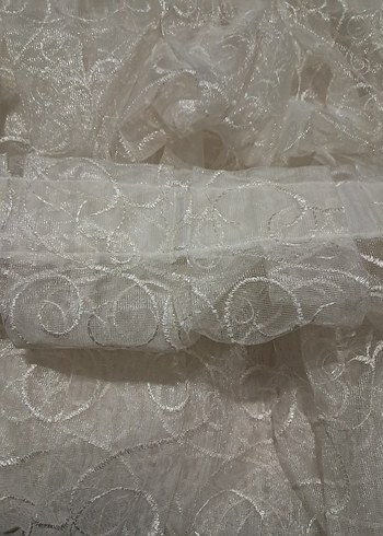 Beyaz Nakışlı Bohem Perde 150 en 250 boy sik pile - Görsel 2