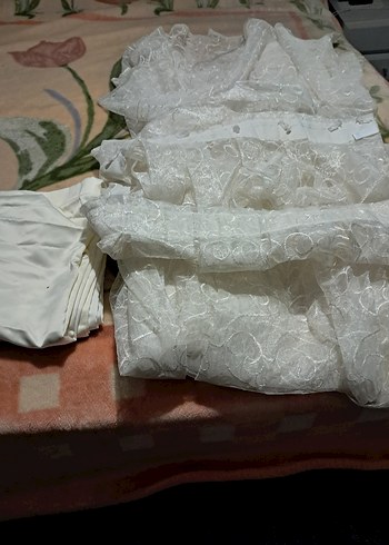 Beyaz Nakışlı Bohem Perde 150 en 250 boy sik pile - Görsel 4