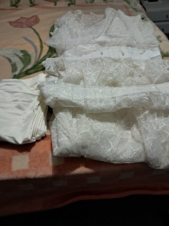 Beyaz Nakışlı Bohem Perde 150 en 250 boy sik pile - Görsel 4