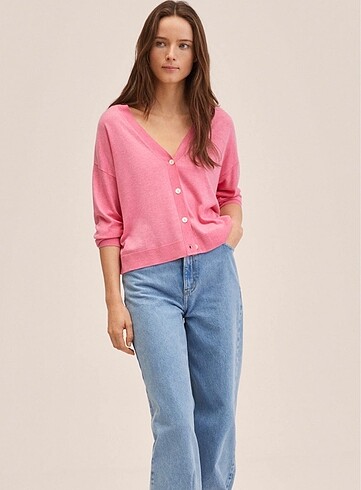 Mango pembe hırka
