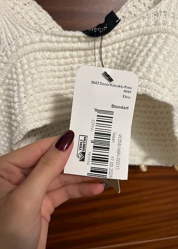 Nakışlı Beyaz Mini Bohem Bralet - Görsel 4