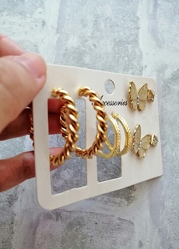 Beden Gold renk halka küpe seti