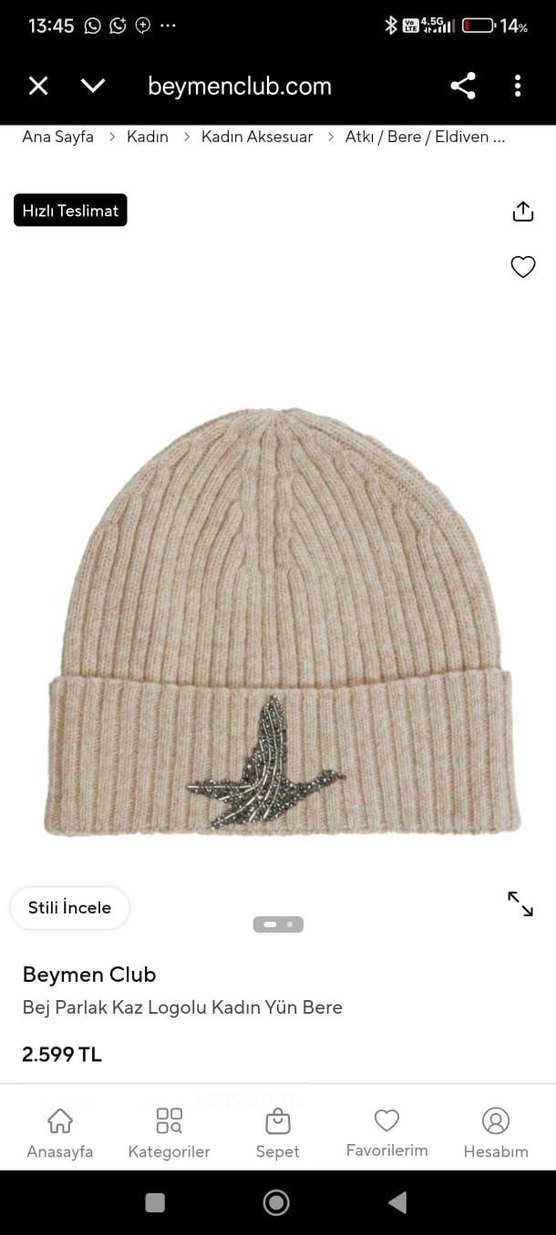 Beymen Club Kırmızı Örgü Kadın Bere - Görsel 3