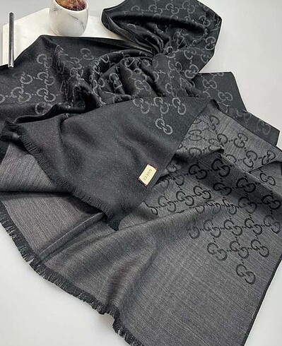 Gucci yün ipek şal antrasit